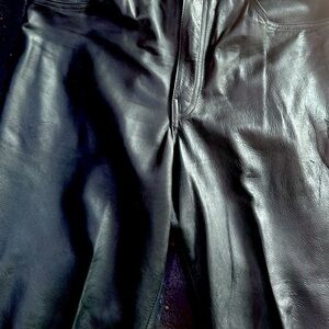 Vintage strawberry leaves leather pants from Japan